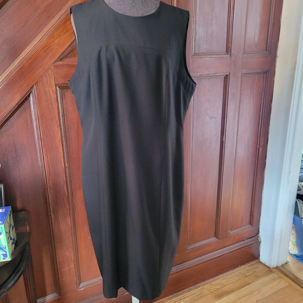 Kasper Black Sleeveless Sheath Dress Size 16 Elegant Design